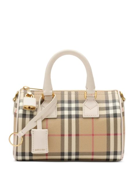 Burberry mini check bowling bag - Neutrals - zdjęcie produktu nr 1