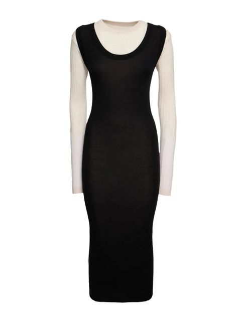 Marni crew-neck logo-embroidered dress - Black - zdjęcie produktu nr 1