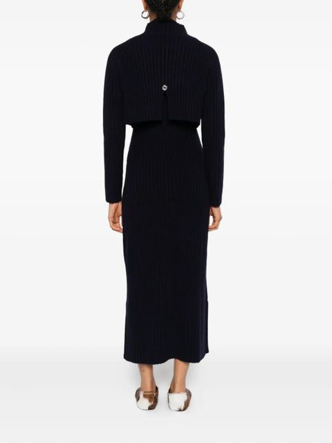Maje ribbed high-neck dress - Blue