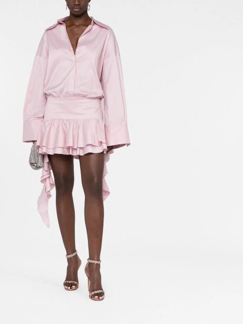 Blumarine dropped-waist ruffled shirtdress - Pink - zdjęcie produktu nr 2