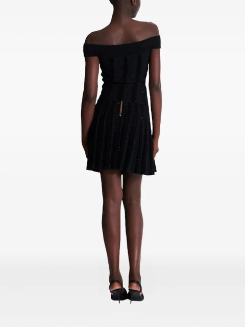Balmain glitter off-the-shoulder top - Black