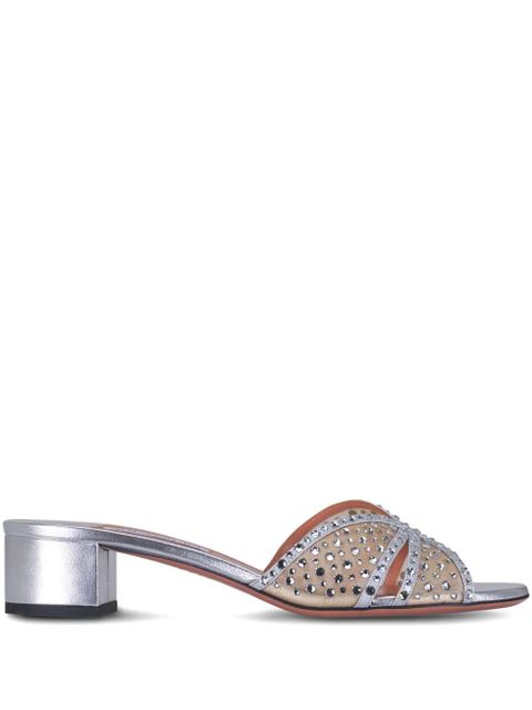 Aquazzura 35mm Crystal Lover sandals - Silver - zdjęcie produktu nr 1