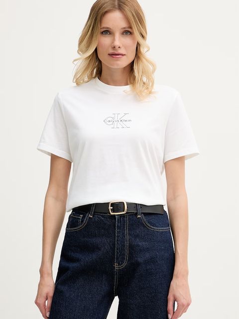 Calvin Klein Jeans T-shirt damski bawełniany - zdjęcie produktu nr 2