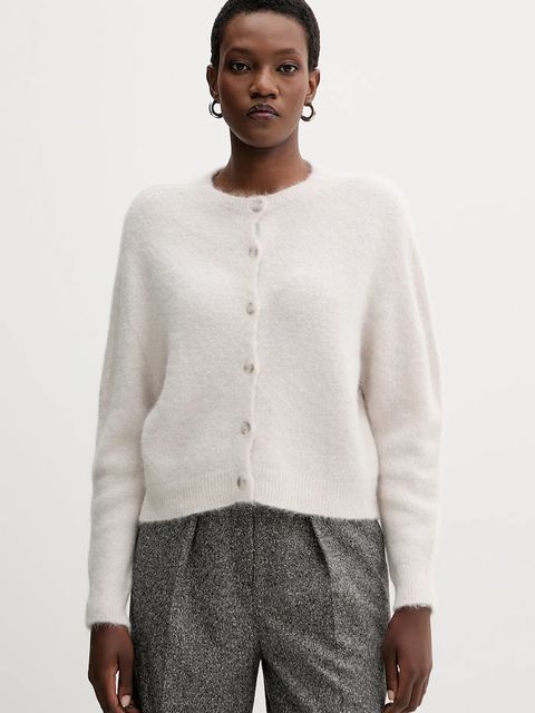 Marella kardigan z dodatkiem alpaki damski kolor beżowy 2523346072200 - zdjęcie produktu nr 1