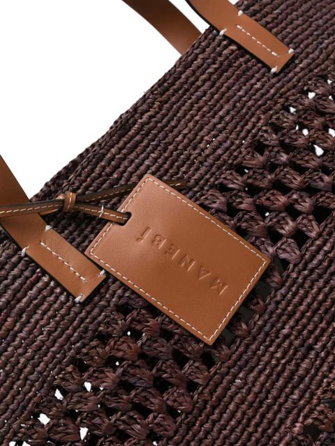 Manebi raffia shoulder bag - Brown