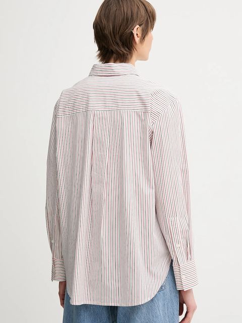 Tommy Hilfiger koszula bawełniana damska kolor bordowy regular z kołnierzykiem klasycznym