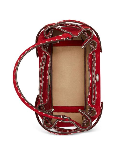 Tory Burch Romy pick stitch bucket bag - Red