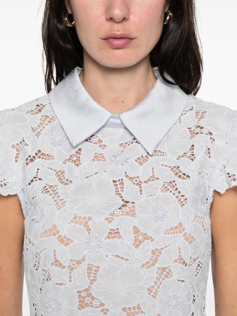 Self-Portrait floral lace dress - Blue