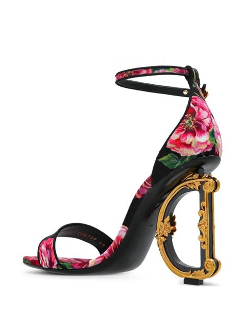 Dolce & Gabbana 115mm floral-print sandals - Black - zdjęcie produktu nr 2