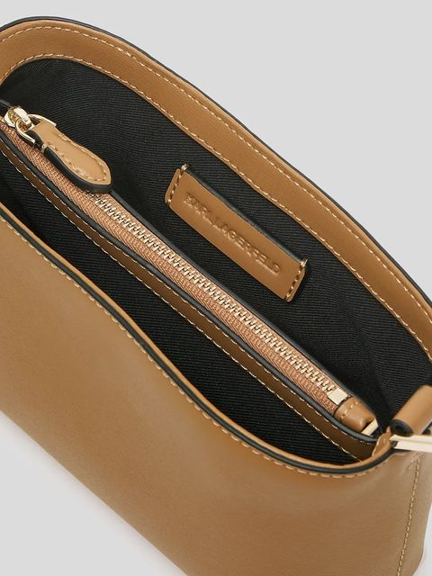 Karl Lagerfeld torebka skórzana K/AUTOGRAPH kolor brązowy A3W32041