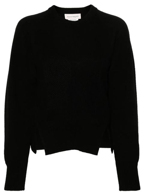 Alexander McQueen corset-style ribbed jumper - Black - zdjęcie produktu nr 1