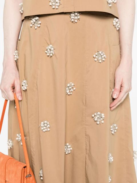 Simkhai crystal-embellished midi skirt - Brown