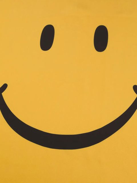 Moschino smiley-print scarf - Yellow