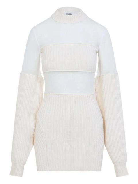 Jean Paul Gaultier wool short with mesh details dress - Neutrals - zdjęcie produktu nr 1