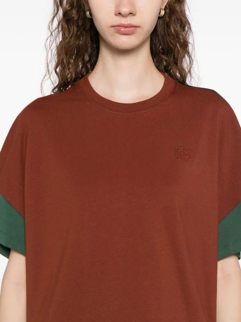 LOEWE logoed cotton and silk t-shirt - Brown