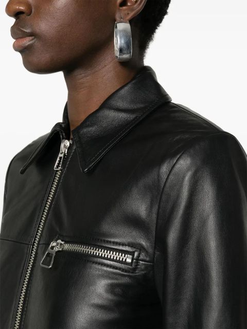 Sportmax zipped leather jacket - Black
