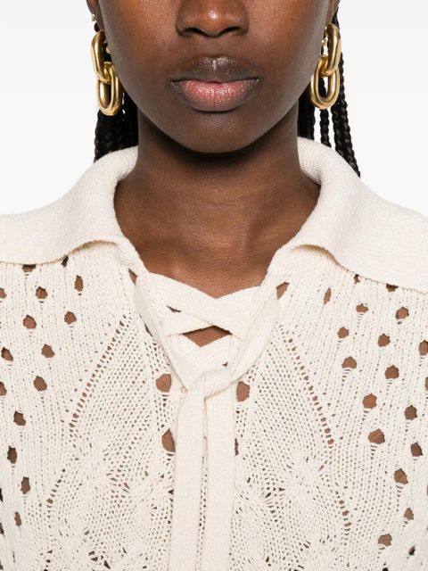 TWINSET lace-up sweater - Neutrals