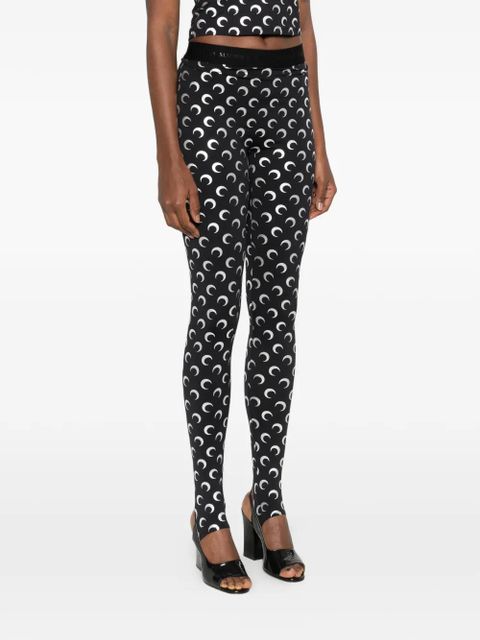 Marine Serre moon-print leggings - Black