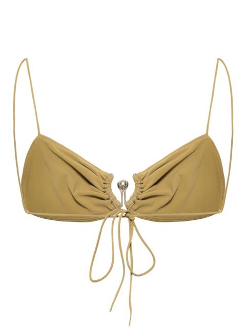 Christopher Esber ruched orbit miniscule bikini top - Brown - zdjęcie produktu nr 2