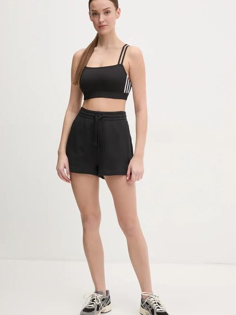 adidas szorty bawełniane ALL SZN damskie kolor czarny gładkie high waist JJ4920