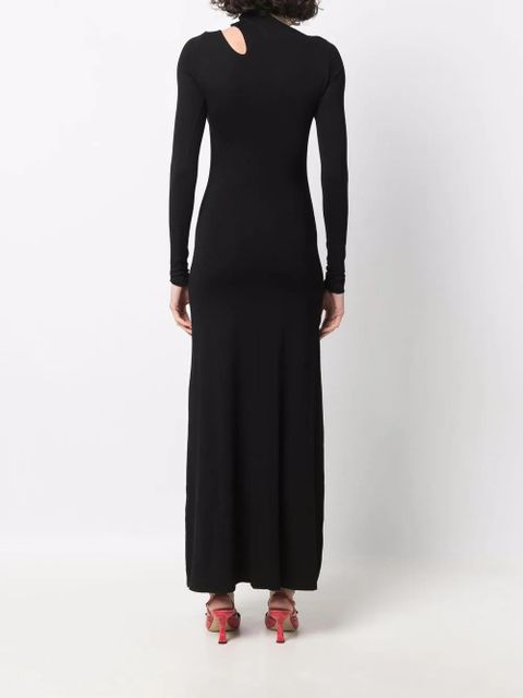 MANURÍ cut-out detail long-sleeve dress - Black