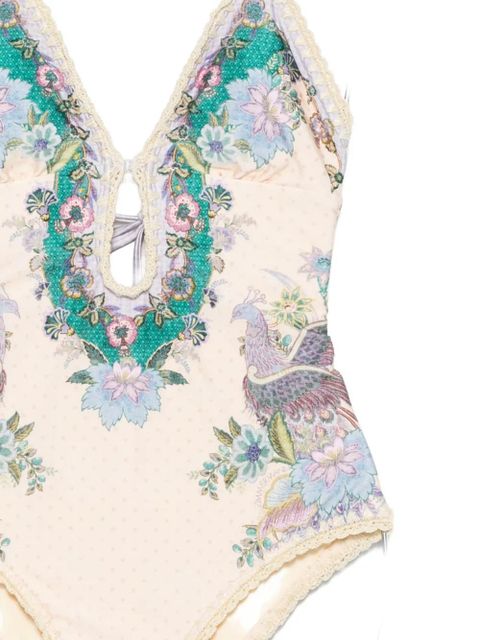 ZIMMERMANN Indra crochet-detail swimsuit - Neutrals