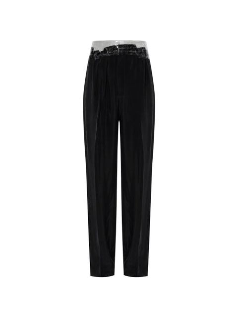 Maison Margiela transparent-waistband pleated trousers - Black - zdjęcie produktu nr 1