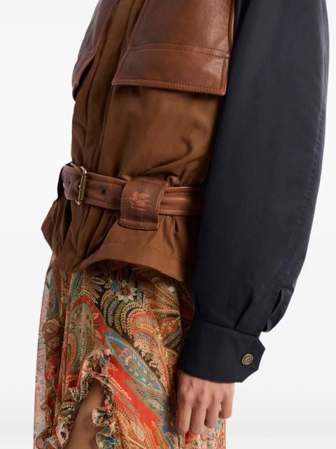 ETRO contrasting sleeves padded bomber jacket - Brown