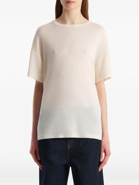 KHAITE Maeve short-sleeve T-shirt - Neutrals
