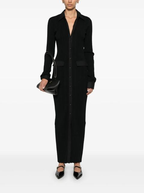 TOTEME knitted shirt maxi dress - Black