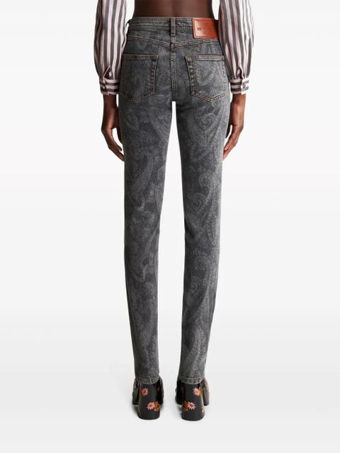 ETRO high-rise paisley-print straight-leg jeans - Grey