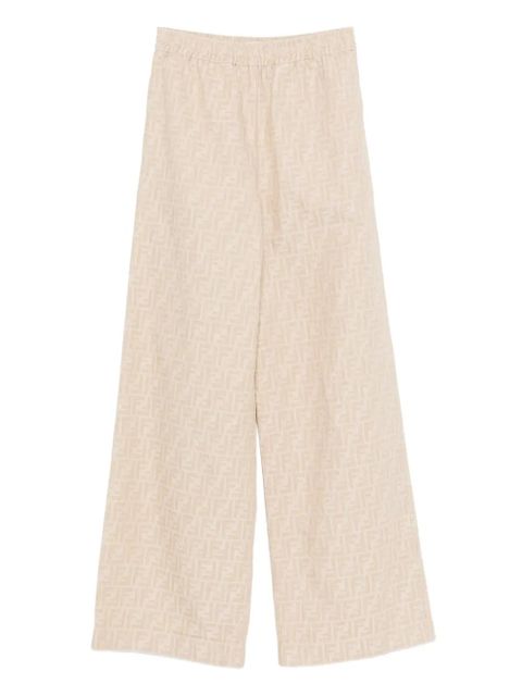 FENDI FF-jacquard elasticated-waist trousers - Neutrals - zdjęcie produktu nr 1