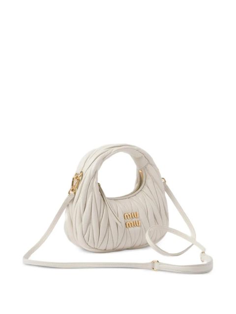 Miu Miu Wander matelassé leather mini bag - White