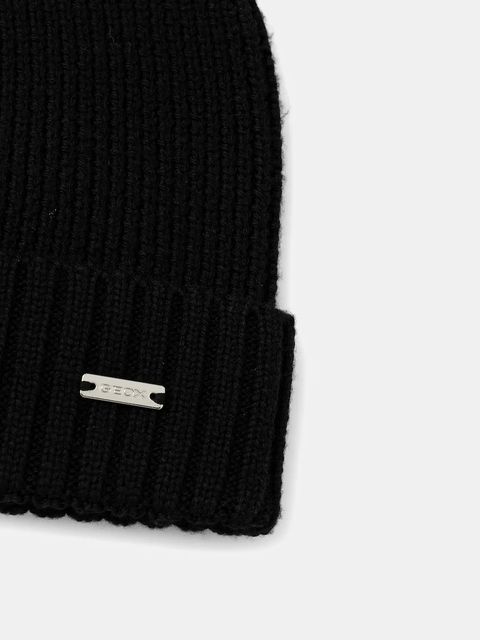 Geox czapka wełniana CELESTYE kolor czarny W5660G T3310 - zdjęcie produktu nr 2