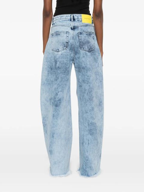 Marques'Almeida frayed acid wash jeans - Blue