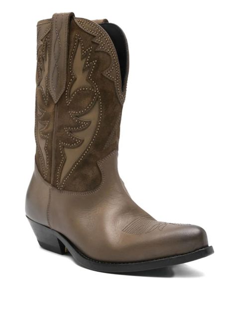 Golden Goose suede-appliqué boots - Brown
