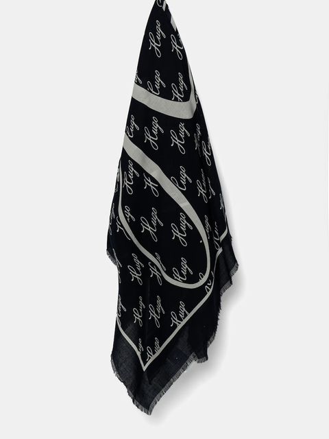 HUGO chusta damska kolor granatowy wzorzysta 50517680 - zdjęcie produktu nr 1