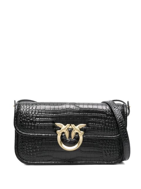 PINKO crocodile-embossed leather cross body bag - Black - zdjęcie produktu nr 1