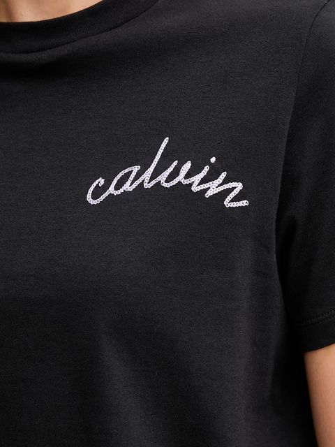 Calvin Klein Jeans t-shirt bawełniany damski kolor czarny LV047D882G