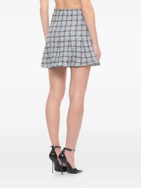 Self-Portrait check-pattern mini skirt - Blue