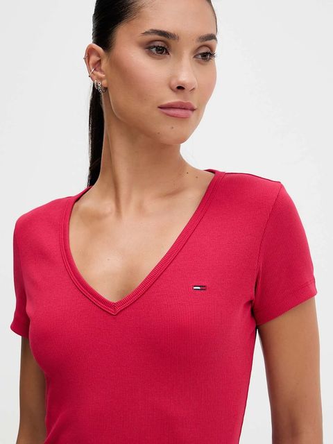 Tommy Jeans t-shirt damski kolor różowy DW0DW17385 - zdjęcie produktu nr 1