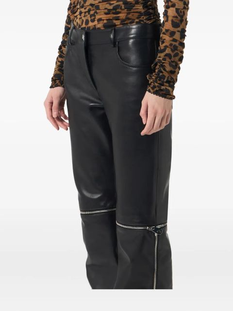 Blumarine leather zip-detail trousers - Black