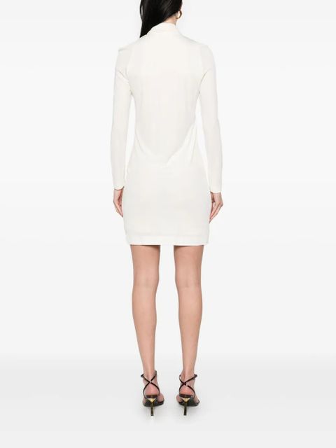 TOM FORD bar-detail V-neck mini dress - White