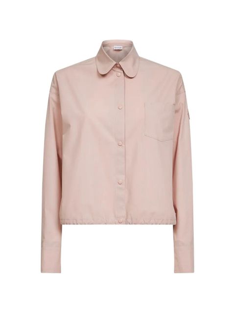 Moncler drawstring-hem logo-patch shirt - Pink - zdjęcie produktu nr 1