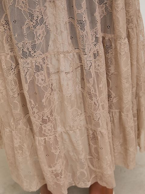 Answear.LAB spódnica kolor brązowy maxi rozkloszowana