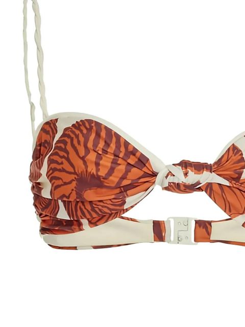 Johanna Ortiz oyster shell-print bikini top - Orange