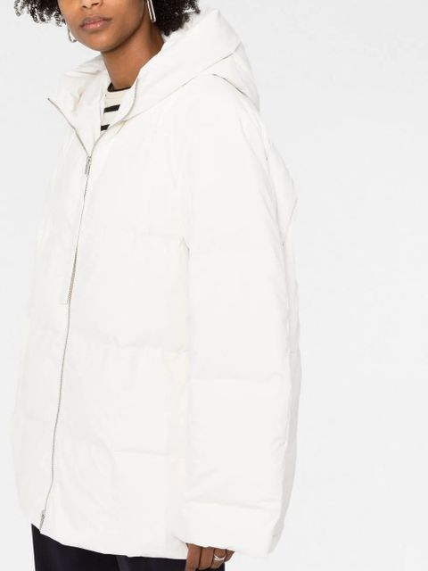 Jil Sander padded zip-up hooded jacket - Neutrals