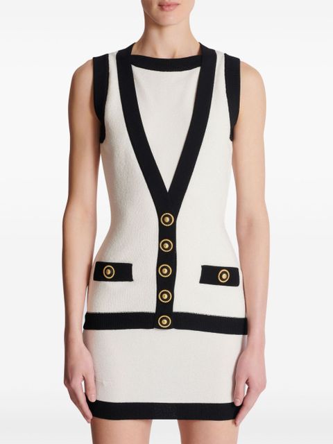 Balmain knitted mini dress - White