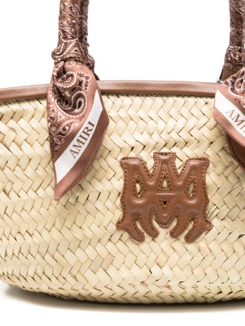AMIRI MA raffia tote bag - Neutrals