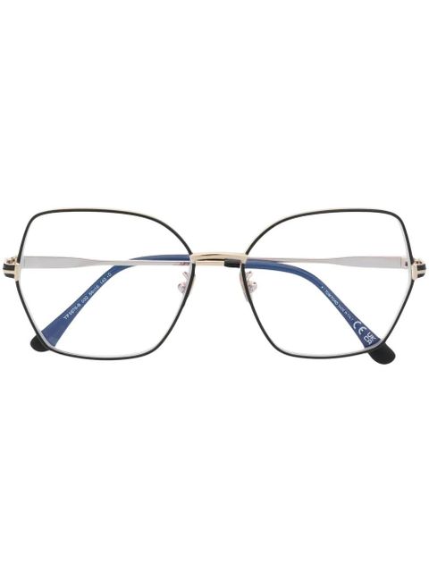 TOM FORD Eyewear metal-butterfly-frame glasses - Gold - zdjęcie produktu nr 1